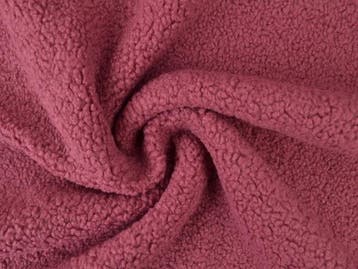 10 meter teddy bont - donker oud roze - Bouclé stoffen, Verzenden, 120 cm of meer, Roze, Polyester