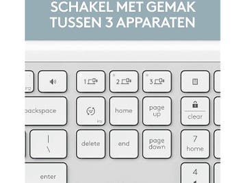 Logitech - Toetsenbord - Azerty - Wit, Computers en Software, Verzenden, Logitech, Draadloos, Nieuw