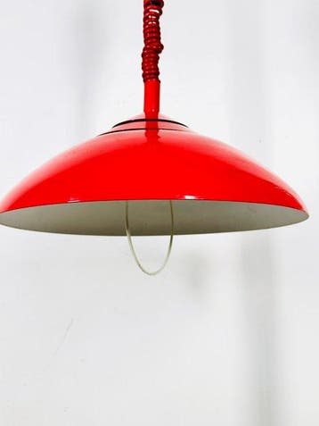 Plafondlamp - Rode metalen verstelbare hanglamp - Metaal,