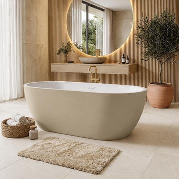 Ligbad Bahia  170 x 75 x 58 cm Vrijstaand Bad Beige, Verzenden, Nieuw