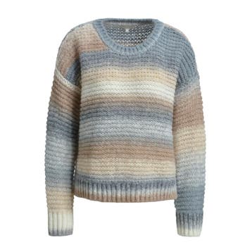 Milano Italy • gestreepte wollen trui • S, Kleding | Dames, Bruin, Verzenden, Maat 36 (S), Milano Italy