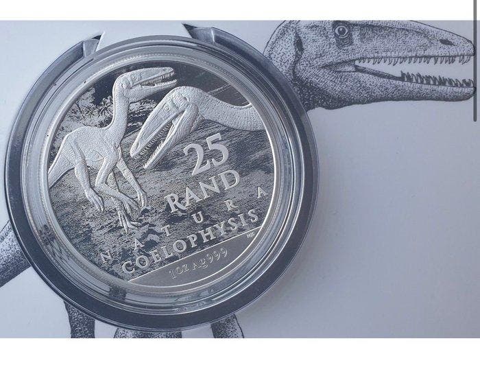Zuid-Afrika. 25 Rand 2020 Coelophysis Dinosaurier - 1 oz, Postzegels en Munten, Munten | Europa | Niet-Euromunten