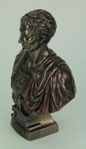 sculptuur, Busto di Giulio Cesare - 20 cm - Hars en bedekt