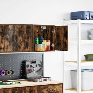vidaXL Garagewandkast bewerkt hout gerookt eiken, Verzenden