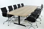 KSB Vergadertafel natuur-eiken - zwart 320x120 cm PL Nieuw, Nieuw in verpakking, Bureau