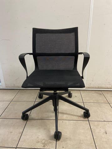 Vergaderstoel Design Mesh (Vergelijkbaar Aan Vitra Physix), Verzenden, Zwart, Zo goed als nieuw, Bureaustoel