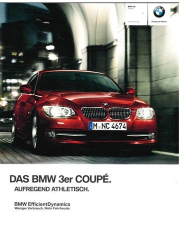 2012 BMW 3 SERIE COUPÉ BROCHURE DUITS