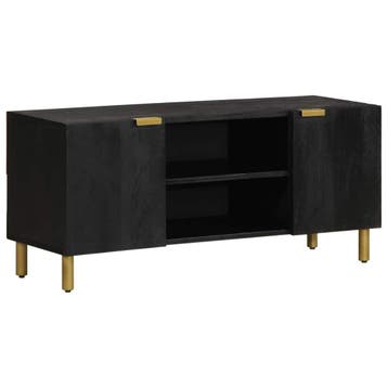 vidaXL tv-meubel 105x33x46 cm bewerkt hout zwart, Verzenden