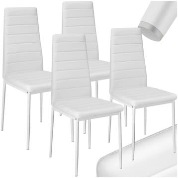 Eetkamerstoelen, kunstleer - wit, Set van 4, Huis en Inrichting, Verzenden, Nieuw