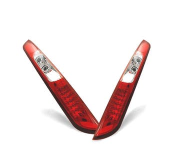 FEUX ARRIÈRE POUR FORD FOCUS MK2 04-08 LED ROUGE CHROMÉ, Verzenden