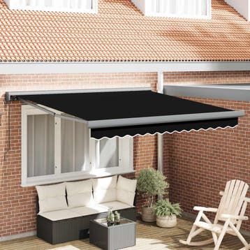 vidaXL Elektrische Zonneluifel 3,5 x 2,5 m Zwart 100%, Verzenden