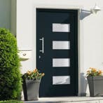 vidaXL Voordeur 100x200 cm aluminium en PVC antraciet, Verzenden, Nieuw