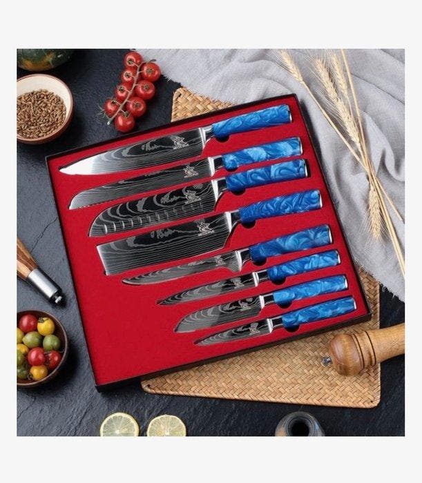 Messerhai - Keukenmes - Aoi blue edition - Professionele, Antiquités & Art, Antiquités | Ustensiles de cuisine