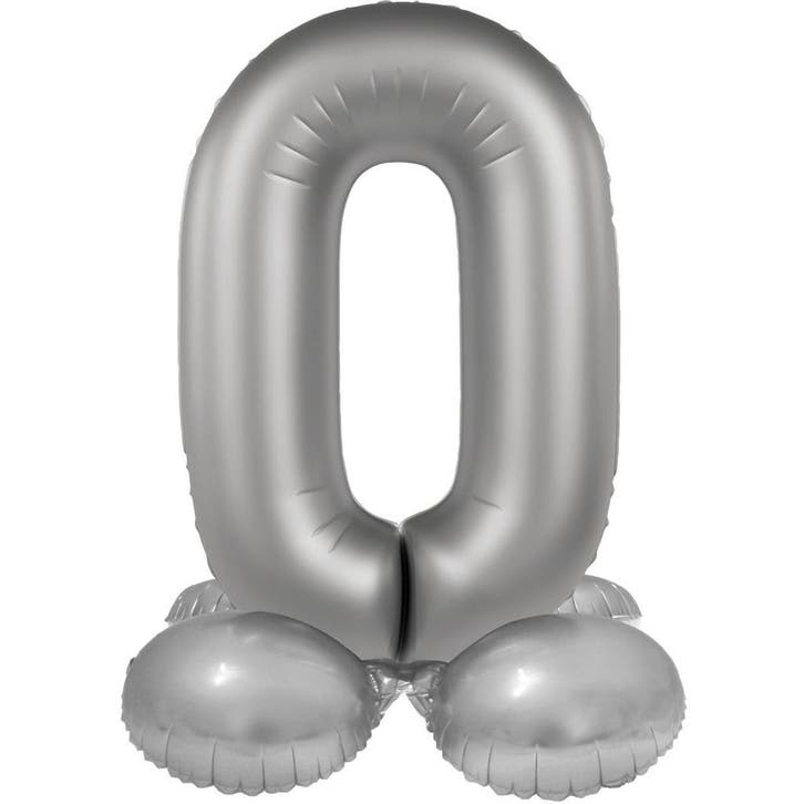 0 Jaar Cijfer Ballon Zilver 72cm, Hobby en Vrije tijd, Feestartikelen, Nieuw, Verzenden
