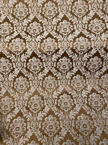san Leucio - - Tissu damassé brun précieux - Tissu, Antiquités & Art, Tapis & Textile
