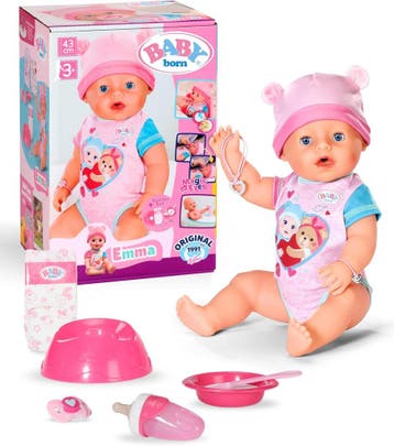 BABY born Emma 43cm, 10 functies | Retour deal | Knallerp..., Verzenden, Nieuw, Babypop