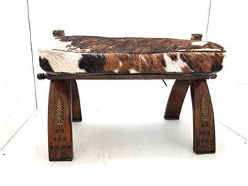 Tabouret - Bois, Cuir - Kamelenkruk