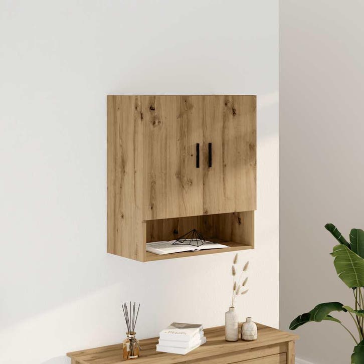 vidaXL Wandkast 60x31x70 cm bewerkt hout artisanaal, Huis en Inrichting, Kasten | Overige, Nieuw, Verzenden