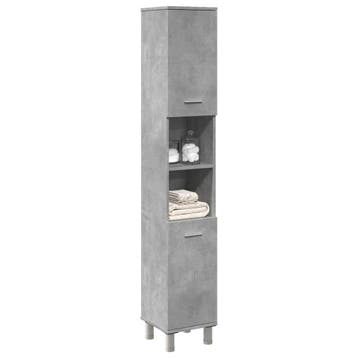 vidaXL Badkamerkast 30x30x179 cm spaanplaat betongrijs, Verzenden