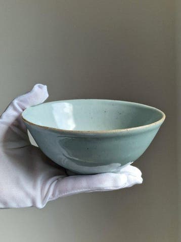Kom - Porselein, Chinees porselein, turquoise/celadon, Antiek en Kunst