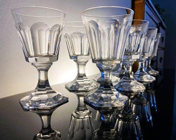 Val Saint Lambert - Drinkset (8) - Model Poniatowsky -