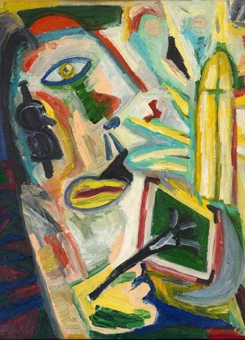 Wim Izaks (1950-1989) - Untitled, Antiek en Kunst, Kunst | Schilderijen | Modern