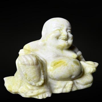 Bouddha en Jade Lemon XXL - premium Sculpture - Hauteur :