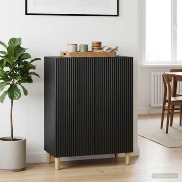vidaXL Dressoir Zwart 66 x 34,5 x 90 cm Bewerkt hout, Verzenden, Nieuw