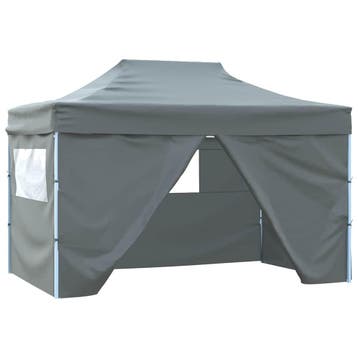 vidaXL Vouwtent pop-up met 4 zijwanden 3x4,5 m antraciet, Verzenden, Nieuw