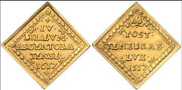 France, Strasbourg, ville. Doppeldukaten-Klippe 1617 auf die