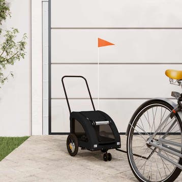 vidaXL Hondenfietstrailer oxford stof en ijzer zwart, Verzenden, Nieuw