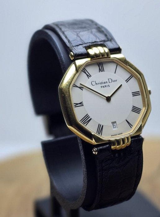 Christian Dior - Octagonal Date – Original Strap, Buckle &, Handtassen en Accessoires, Horloges | Heren