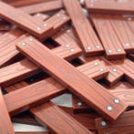 Lego Briques - 80* Custom 1x6 tile Houten Reddish brown