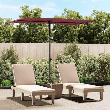 vidaXL Parasol met aluminium paal 2x1,5 m bordeauxrood, Verzenden
