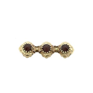 Vintage gouden broche met carneool, Handtassen en Accessoires, Broches, Gebruikt, Ophalen of Verzenden, Met edelsteen, Goud
