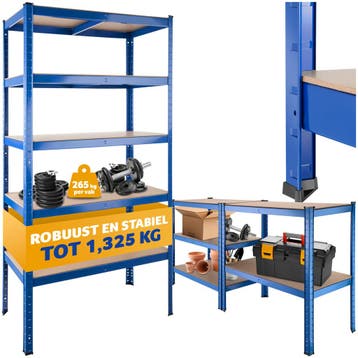 Opslagrek 5 niveaus - 1325 kg, Huis en Inrichting, Verzenden, Nieuw