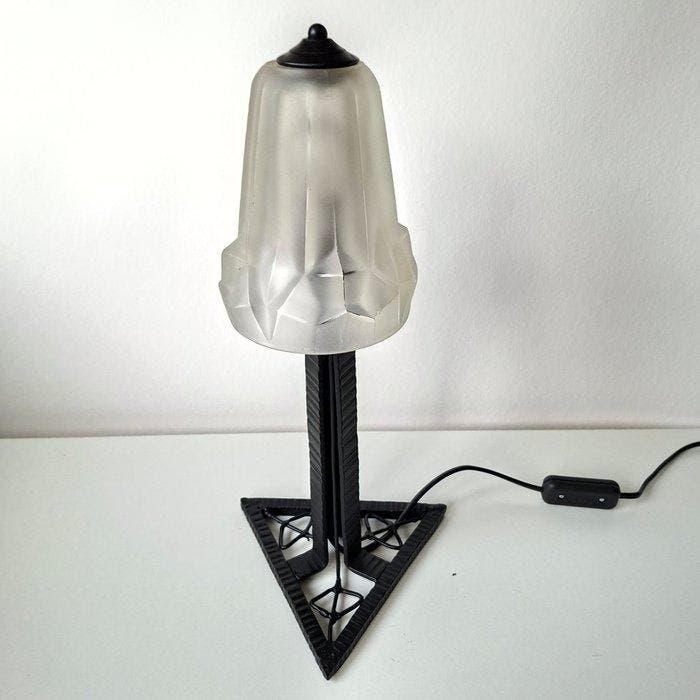 Degué - David Gueron - Lampe de table - Verre, fer forgé., Antiquités & Art, Art | Objets design