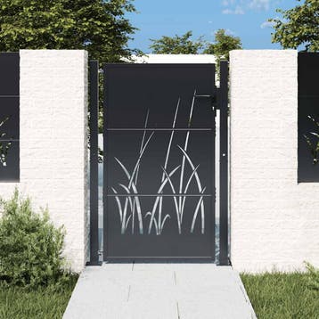 vidaXL Poort 100x150 cm met grasontwerp staal, Verzenden, Nieuw