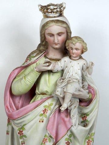 Statue, Madonna with child Jezus - 45 cm - Biscuit de