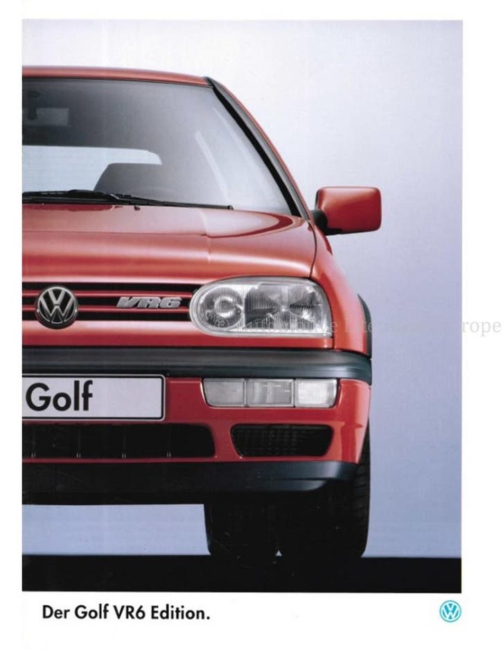 1994 VOLKSWAGEN GOLF VR6 EDITION BROCHURE GERMAN, Livres, Autos | Brochures & Magazines, Enlèvement ou Envoi
