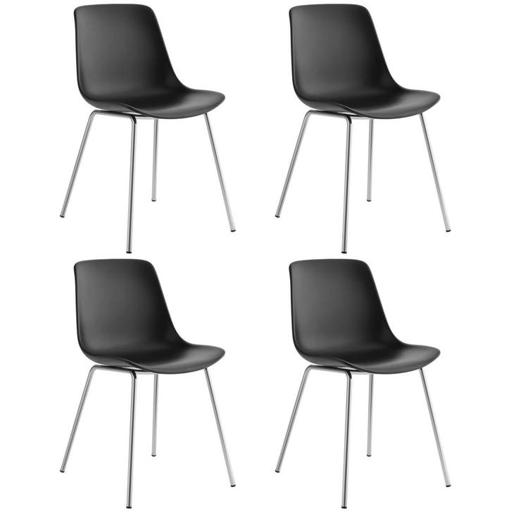 tectake Kunststofstoelen Mave, ergonomisch, 120 kg - zwart/c, Huis en Inrichting, Stoelen, Verzenden