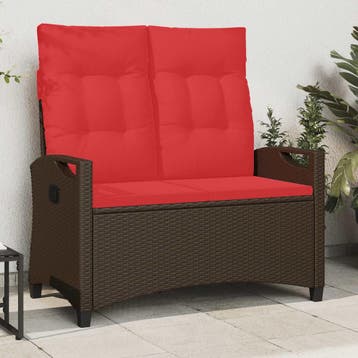 vidaXL Tuinbank Bruin en Rood 105 x 60 x 112 cm Staal en, Verzenden, Nieuw