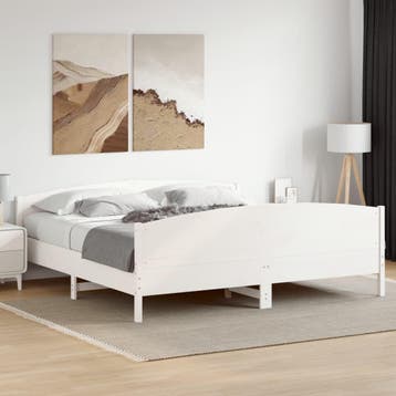 vidaXL Bedframe zonder matras massief grenenhout wit 180x200, Verzenden, Nieuw