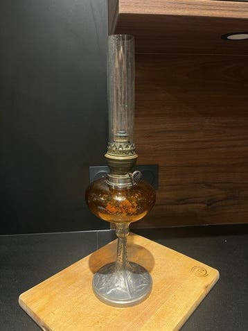 Lamp - Tin, Glas, Antiek en Kunst