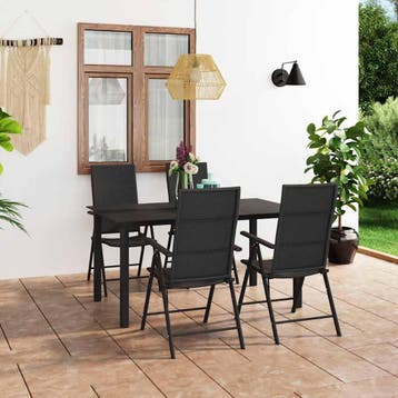 vidaXL 5-delige Tuinset zwart, Verzenden, Nieuw, Tuinset