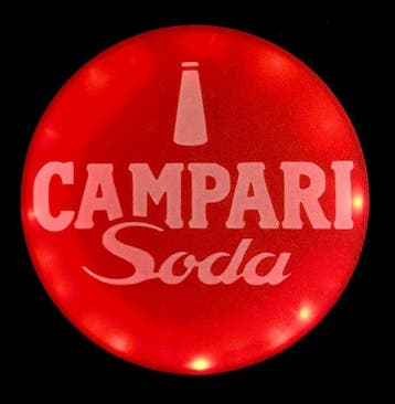 CAMPARI - Lichtbord - CAMPARI SODA. Een disco-barfeest, een