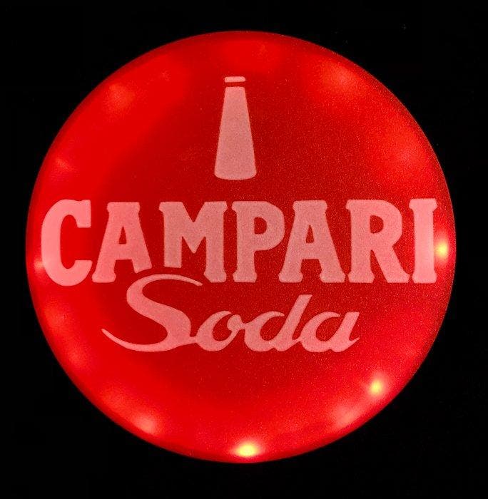 CAMPARI - Lichtbord - CAMPARI SODA. Een disco-barfeest, een, Antiek en Kunst, Antiek | Wandborden en Tegels