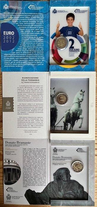 San Marino. 2 Euro 2012/2015 (3 stuks) (Zonder minimumprijs)
