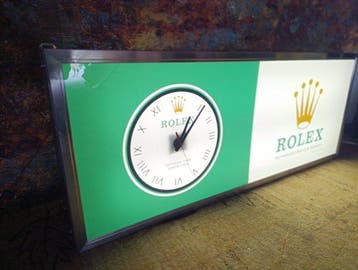 Rolex - Lichtbord - aluminium, plexiglas, glas