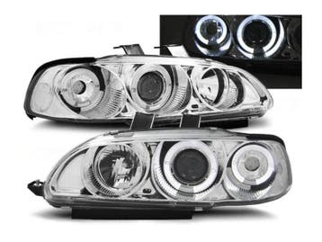 Angel Eyes koplampen Chrome geschikt voor Honda Civic, Auto-onderdelen, Verzenden, Nieuw, Honda